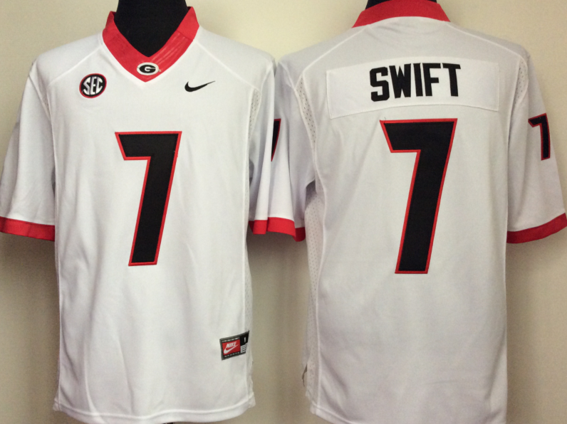 NCAA Men Georgia Bulldogs White #7 swift style 2